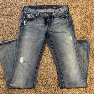 7 For All Mankind Flare Jeans with jewel design on back pockets Size 27
